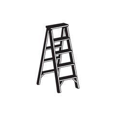 Ladder icon. Black Ladder icon on white background. Vector illustration