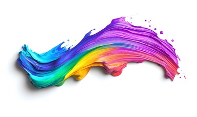 Colorful paint swirl splash on white background, design element