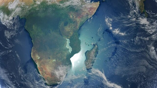 Realistic Earth Rotation And Country Zoom Malawi