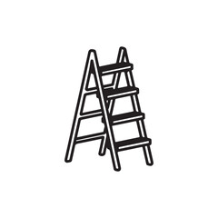 Ladder icon. Black Ladder icon on white background. Vector illustration