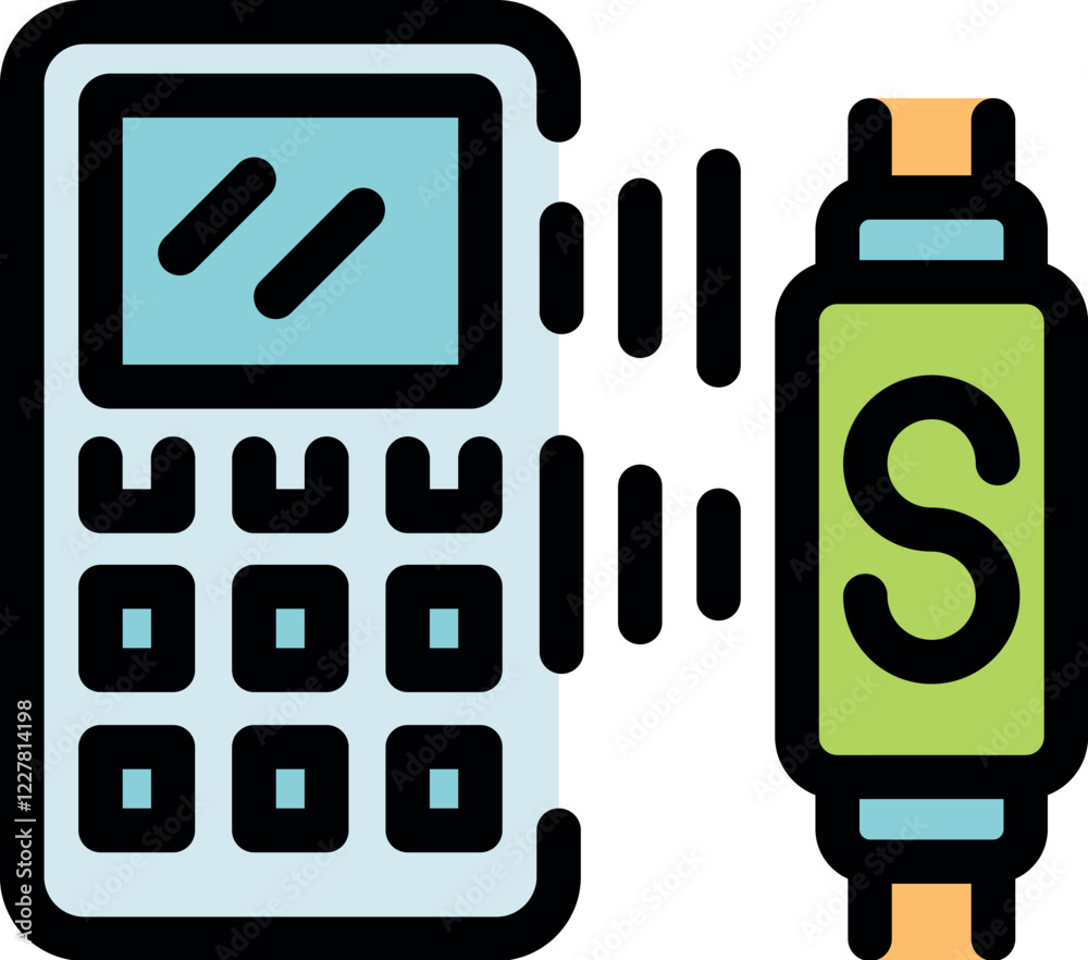 Poster calculator sending data wirelessly to a smartwatch for a mobile payment transaction using nfc techno