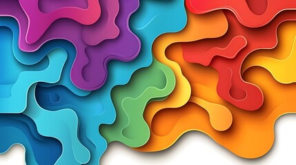 Abstract Colorful Layered Papercut Design