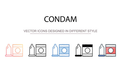 Condam icon design with white background stock illustration