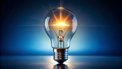 light bulb on black background