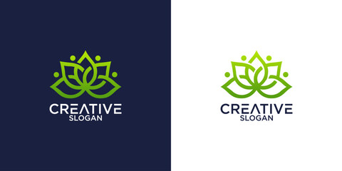 lotus flower beauty spa logo design
