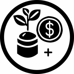 Minimalist Investment Icon – Money Growth and Financial Success Vector