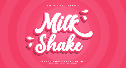 Creamy Milk Shake editable text effect Template Suitable for fresh theme