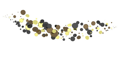 Gilded Celebration: Magnificent 3D Illustration of a Grand gold Confetti Event