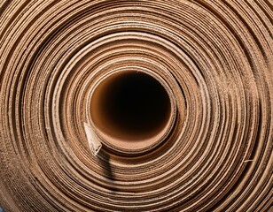 industrial cardboard roll with detailed texture closeup