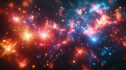 Cosmic fire sparks burst nebula background