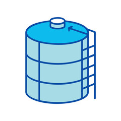 blue battery isolated on white