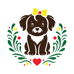 Dog silhouette vector art design