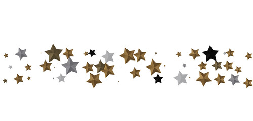 Heavenly Showers: 3D Gold Stars Rain Illustration Transcends Imagination