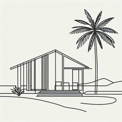  bungalow with palm tree silhouette thin 