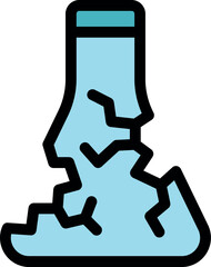 Cracked chemical flask representing danger in lab environment