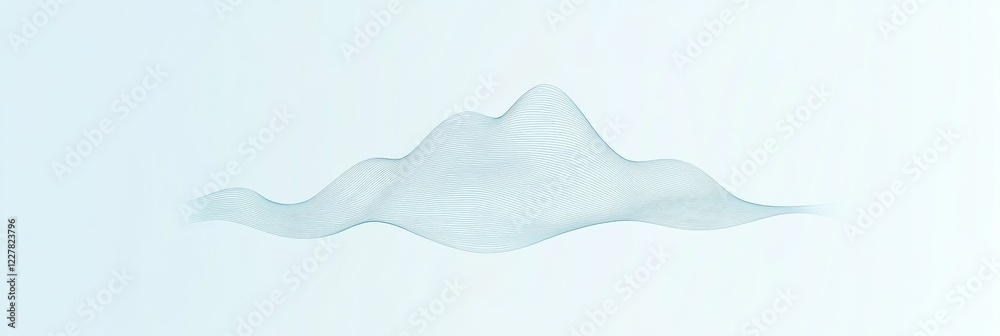 Poster Majestic mountain view at dawn with soft clouds creating a serene atmosphere over the landscape. Generative AI