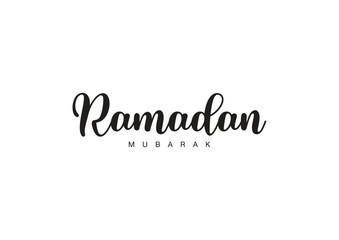 Elegant Ramadan Mubarak Calligraphy - Islamic Holiday Greeting Card, Festive Typography Design for Ramadan Kareem and Eid Celebrations