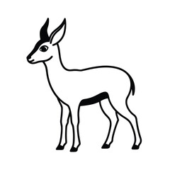 deer silhouette isolated on white