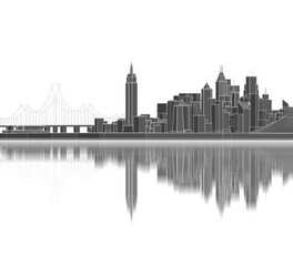 Naklejka premium city ​​urban panorama 3D illustration