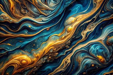Fototapeta premium Deep Marbled Texture: Rich, Elegant Long Exposure Abstract Background