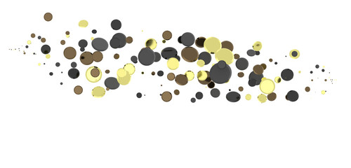Radiant Revelry: Dynamic 3D Illustration of a Radiating gold Confetti Celebration