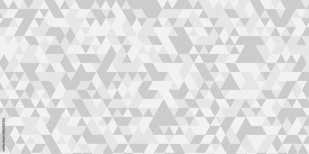 Poster abstract seamless gradient white and gray triangle random cube web isometric design. diamond creativ