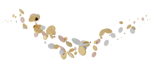 Radiant Revelry: Dynamic 3D Illustration of a Radiating gold Confetti Celebration