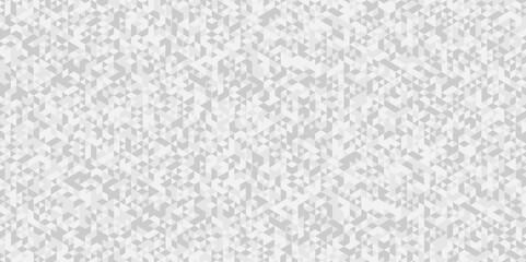 Fototapeta premium Abstract seamless gradient white and gray triangle random cube web isometric design. diamond creative wall low polygon technology light art white fabric mosaic vector background