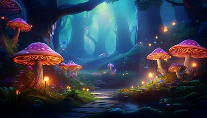 Mushroom Wallpaper ,Fantasy Wallpaper, 4K, Mushroom Light,