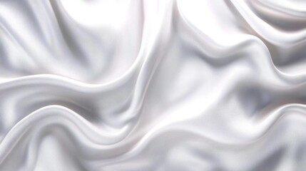 Smooth Silky White Satin Fabric Texture Background. Generative AI