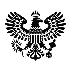 American Bald Eagle Silhouette Vector Icon - Patriotic Symbol of Strength and Freedom