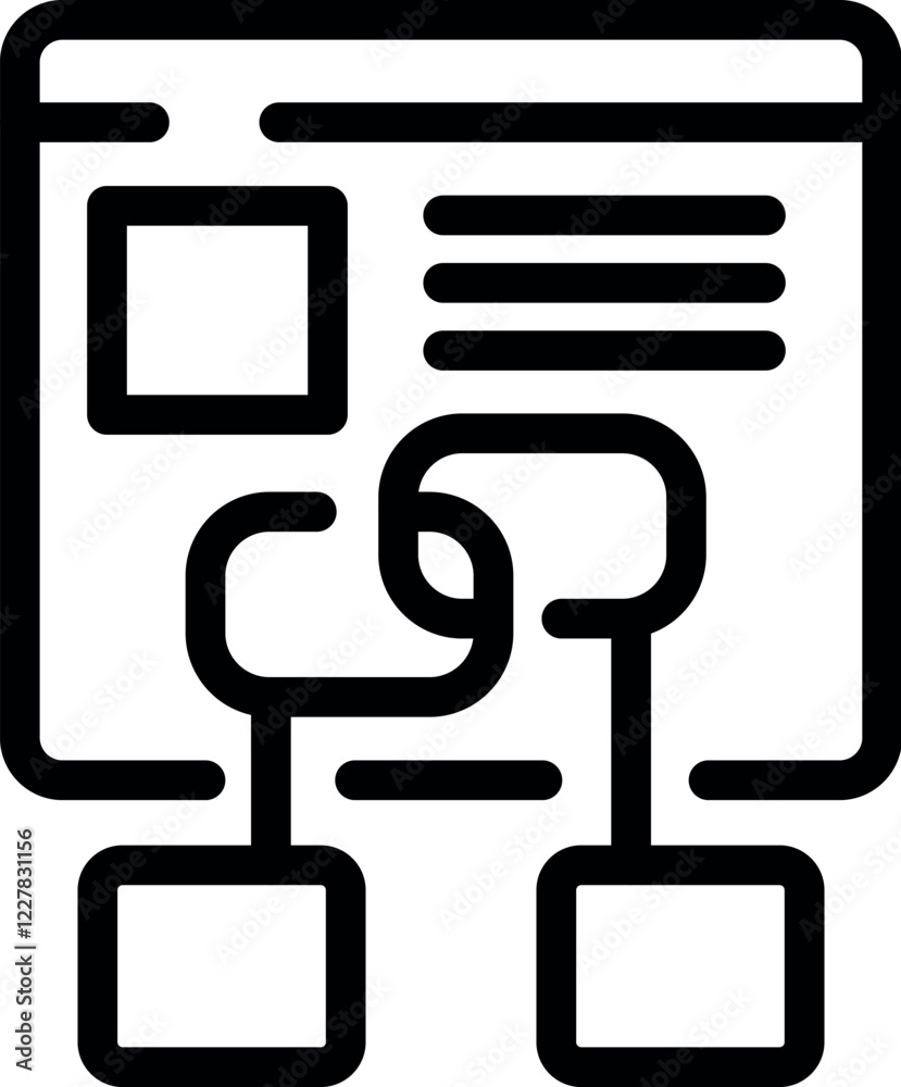 Poster visual representation of data integration on a web page, symbolizing interconnected data flow and pr