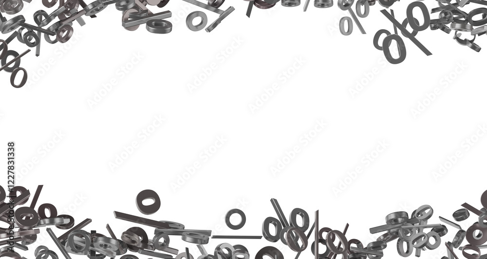 Poster 3d Sales icons floating in the air 3D rendering