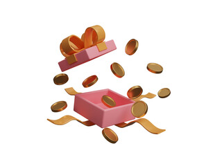 3D money icons isolated on transparent background. Business and financial concept. Money management, financial planning, calculating financial risk, saving for finance, investment. 3d rendering