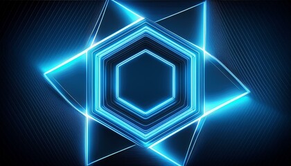 hexagonal background design with blue light
