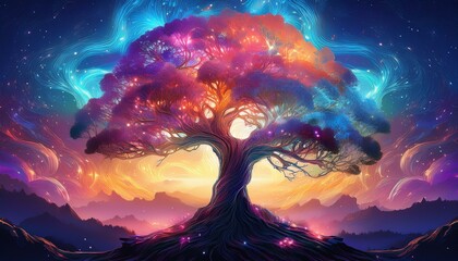 Desktop Background Fantasy Tree Colorful