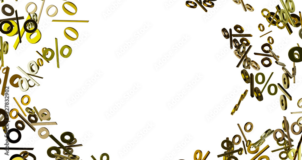 Aufkleber 3d sales icons floating in the air 3d rendering