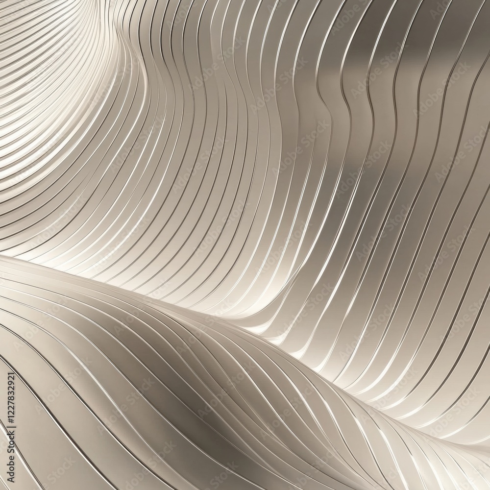 Fototapete Swirling patterns of light and shadow create an abstract texture in soft neutral tones highlighting dynamic curves. Generative AI