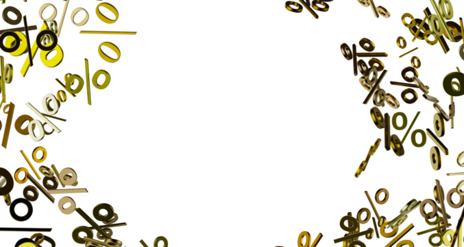 3d Sales icons floating in the air 3D rendering