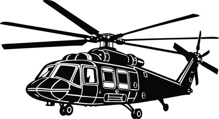 Coast Guard Helicopter vector art illustration
