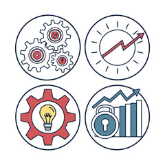 Business Growth Strategy Vector Design Set