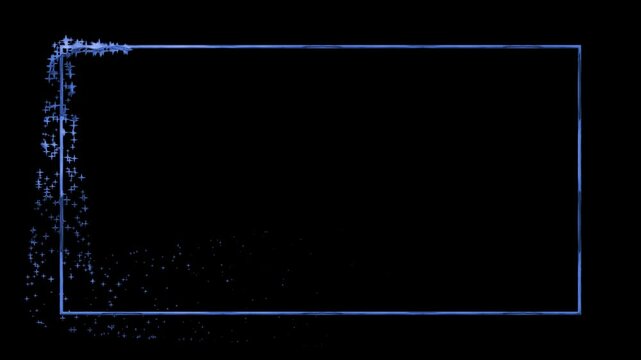 Blue stars in a blue rectangle Perfect for awards, certificates, or backgrounds for celebratory designs. 4k alpha channel