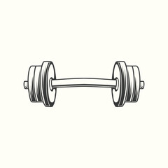 Gym Barbell black and white design