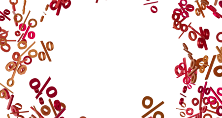 3d Sales icons floating in the air 3D rendering transparent PNG