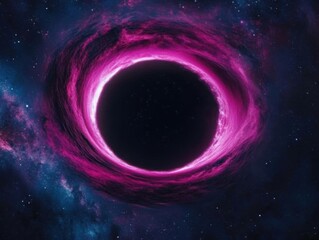 Obraz premium Cosmic Vortex with Pink Halo in Deep Space Background