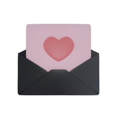  3d Render  Love letter full of romance
