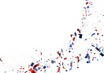 confetti - ndependence day USA banner mockup with confetti confetti in American national colors.