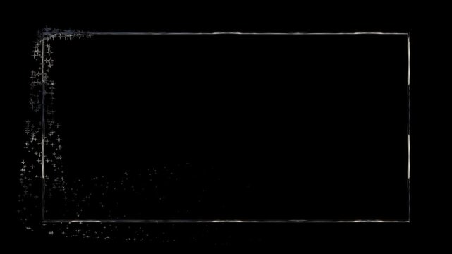 Black stars in a black rectangle Perfect for awards, certificates, or backgrounds for celebratory designs. 4k alpha channel