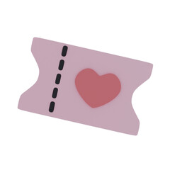 3d Render Romantic movie tickets