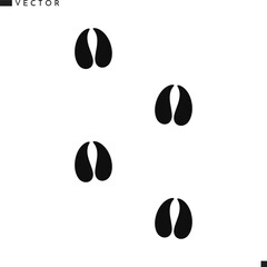 Bison footprint silhouette. Animal footprint vector illustration. European bison track  © Aleksei_7799